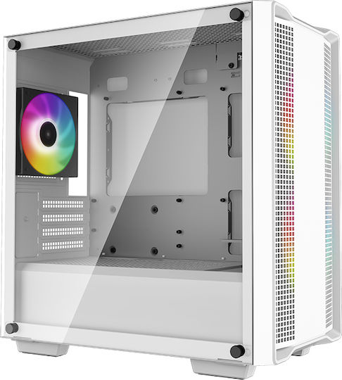 Deepcool CC360 ARGB Геймърско бюро Мини кула Компютърна кутия със страничен прозорец Бял