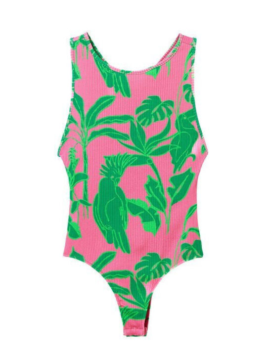 Sleeveless Bodysuit Tropical Multicolour