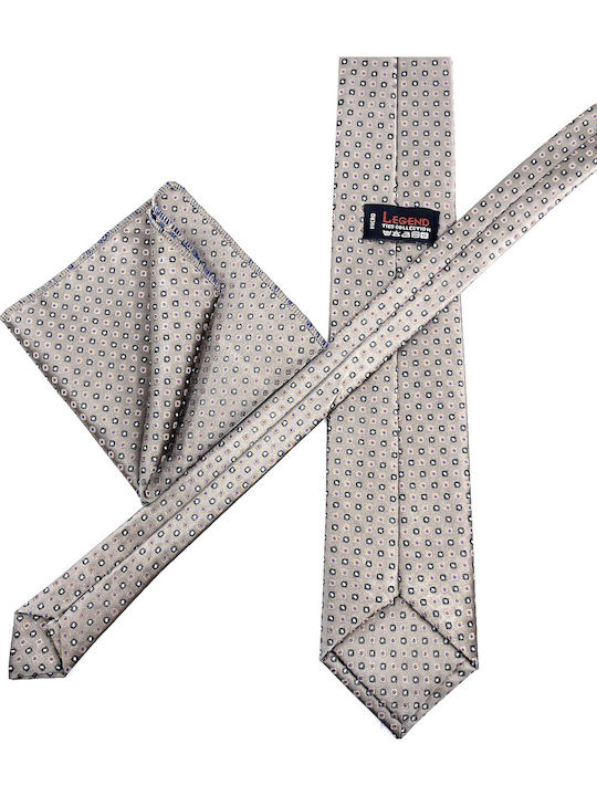 Legend Accessories Set de Cravată pentru Bărbați Tipărit în Culorea Bej
