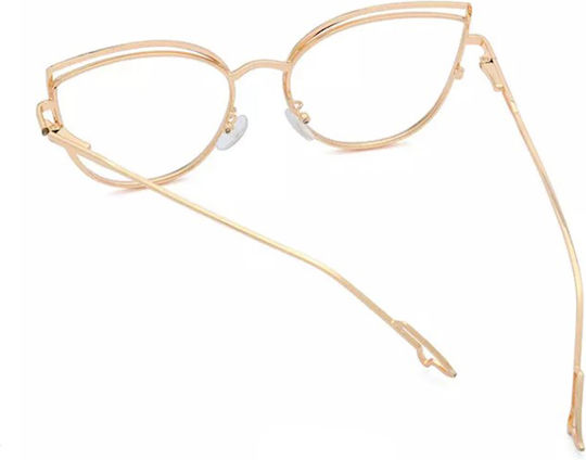 Techsuit Women's Metal Blue Light Blocking Glasses Cat Eye