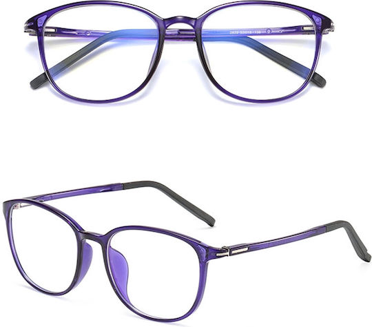 Techsuit F2822 Acetate Blue Light Blocking Glasses Purple