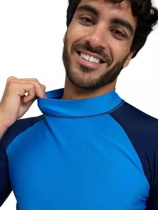 Arena Rash Vest Men's Short Sleeve Sun Protection Shirt Blue