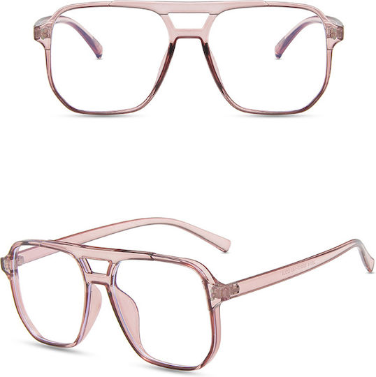 Techsuit Women's Acetate Blue Light Blocking Glasses Pink