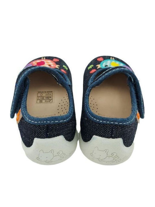Kids Anatomic Ballerinas with Hoop & Loop Closure Navy Blue