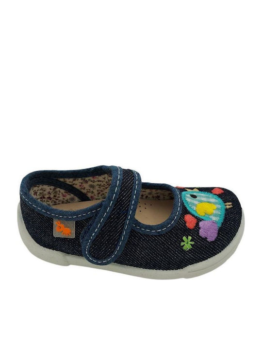 Kids Anatomic Ballerinas with Hoop & Loop Closure Navy Blue