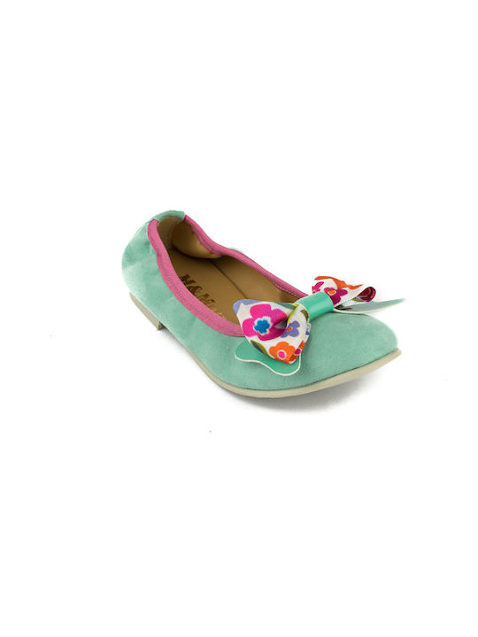 Ricco Mondo Kids Suede Ballerinas Green