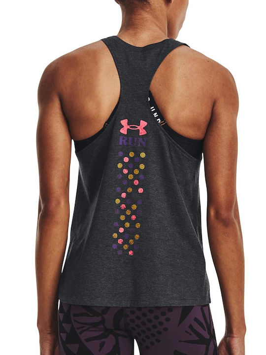 Under Armour Run In Peace Women's Athletic Blouse Sleeveless Fast Drying Gray