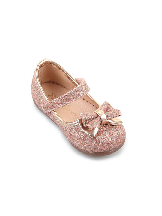 Fshoes Kids Ballerinas with Hoop & Loop Closure Pink