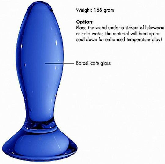 Shots Chrystalino Follower Glass Anal Plug Blue 11.5cm