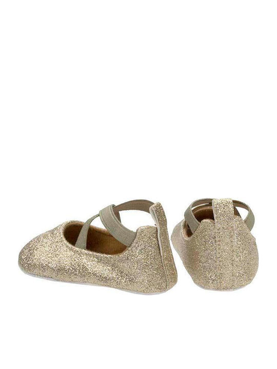 Meridian Shoes Baby Ballerinas Gold