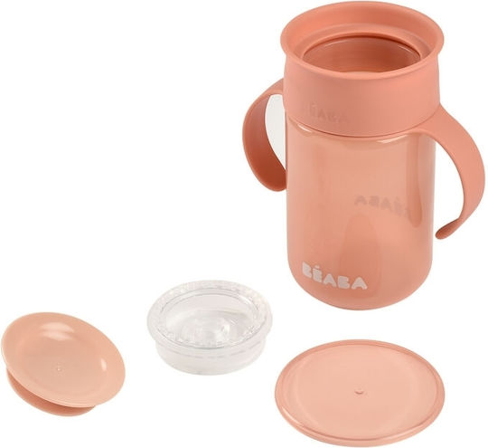 Beaba Căniță pentru copii 360° din Plastic Roz 340ml pentru 12m+m+