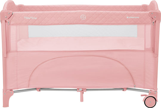 Kikka Boo Milky Way 2023 Laufstall 2 Ebenen mit Matratze Rosa 125x65cm
