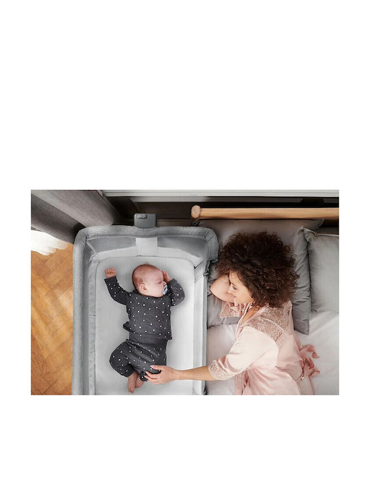 Kinderkraft Люлка Neste Air с Матрак, Странично Отваряне и Колела Сив