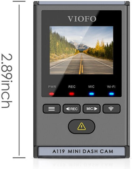 Viofo A119 Mini 2 Κάμερα DVR Αυτοκινήτου 1440P με Οθόνη 1.5" Wi-Fi, GPS