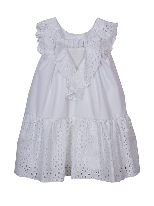 M&B Kid's Fashion Kids Dress Sleeveless White