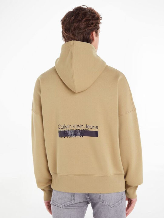 Calvin Klein Men's Sweatshirt with Hood Travertine