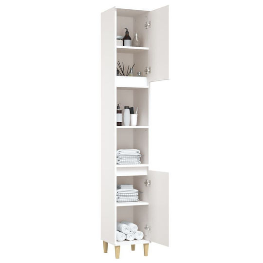 vidaXL Στήλη Μπάνιου Τοίχου Μ30xΒ30xΥ190cm Λευκή