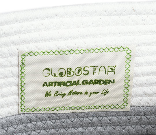 GloboStar Kefalonia Planter Wicker Gray with Stand 30x30x30cm.