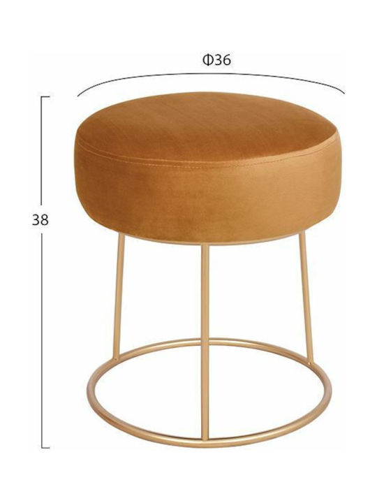 Karlo Living Room Stool Padded with Velvet Χρυσό 36x36x38cm