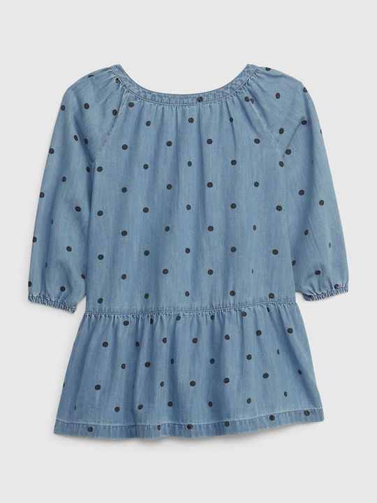 Blue Toddler Denim Dress with Washwell light wash indigo