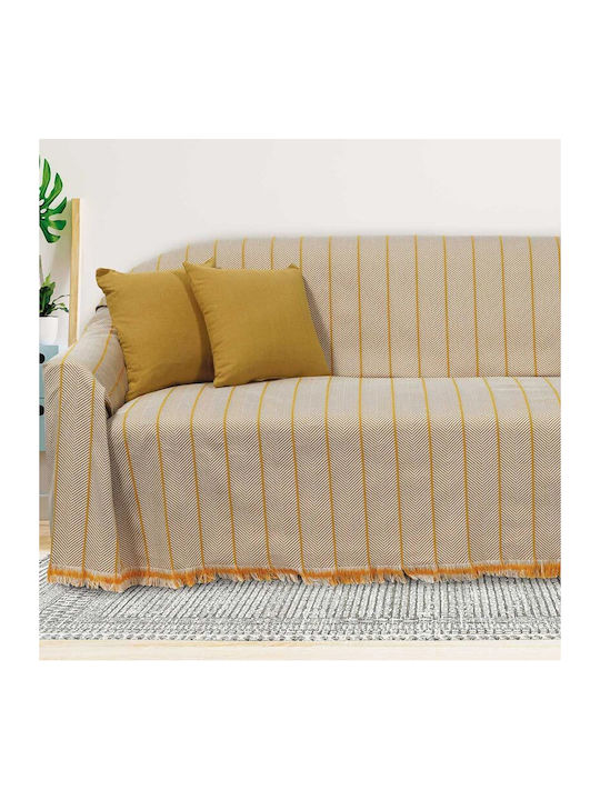 Das Home Sofa Throws 2 Seater 0229 180x250cm Ecru / Yellow