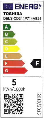 Toshiba Λάμπα LED για Ντουί E14 και Σχήμα C37 Θερμό Λευκό