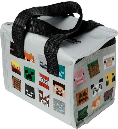 Puckator School Insulated Hand Lunch Bag Gray Minecraft 17 x 13 x 20cm