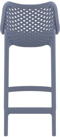 Σκαμπό Μπαρ Εξωτερικού Χώρου από Πολυπροπυλένιο Air Bar 65 Σκούρο Γκρι 4τμχ 44x51x95cm