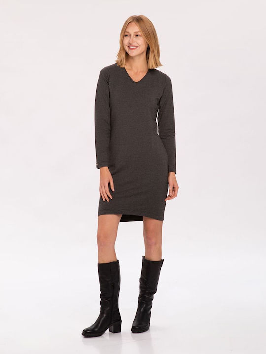 Volcano G‑ZOE Fitted dress with a silver thread - Grapphite Grey