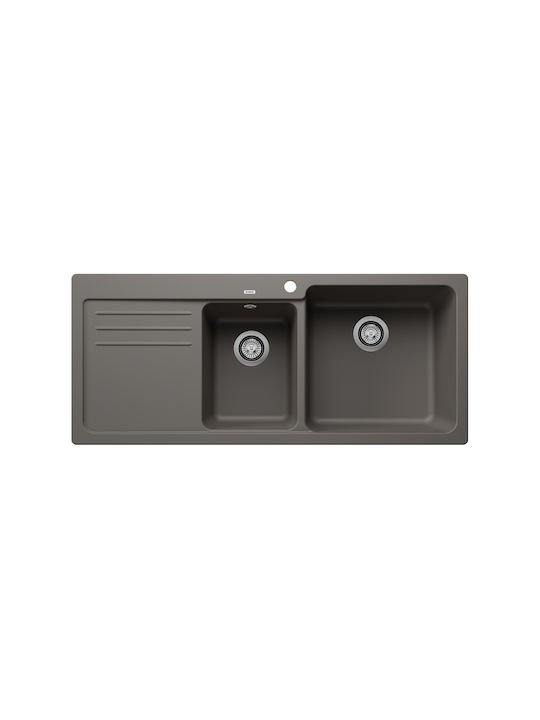 Blanco Naya 8 S 527315 527314 Drop-In Мивка Десен от Синтетичен Гранит Ш116xД50см Volcano Grey
