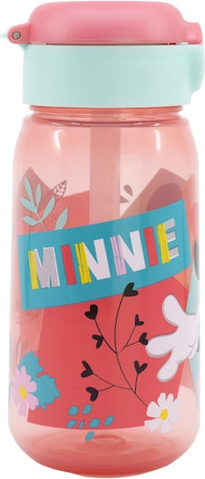 Stor Παιδικό Παγούρι Minnie Πλαστικό με Καλαμάκι Ροζ 510ml