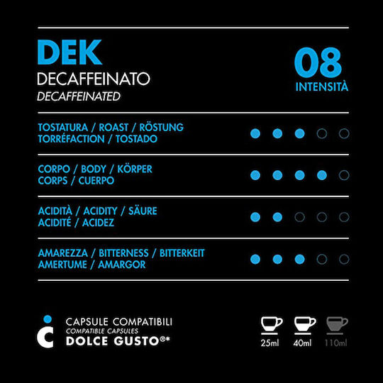 IL Caffe Italiano Κάψουλες Espresso Dek Decaffeine Συμβατές με Μηχανή Dolce Gusto 96caps