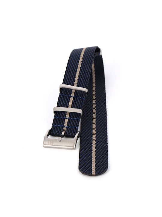 Strap PIERO MAGLI Black - Blue - Beige Fabric NATO type 22mm 90600104-22