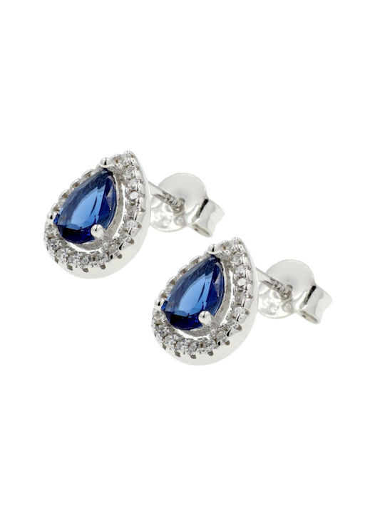 Women's Tear Drop Earrings ladyQ made of 925 silver in white color with Blue Zircon 442493