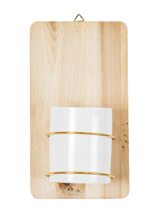 GloboStar Ikaria Hängend Übertopf Keramik Beige 13x13x23εκ.