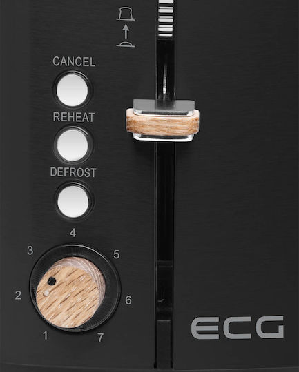 ECG Toaster 2 Schlitze 1000W Schwarz