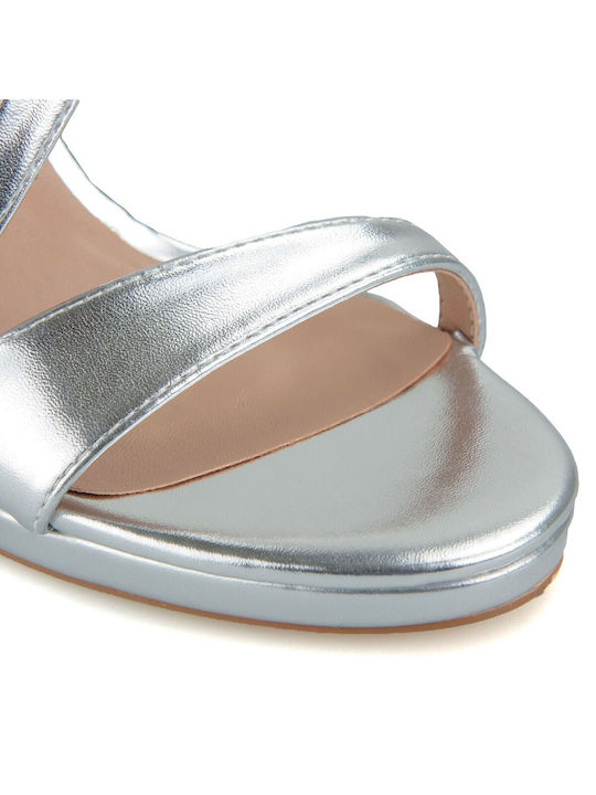 Silia D Women's Sandals with Ankle Strap Silver