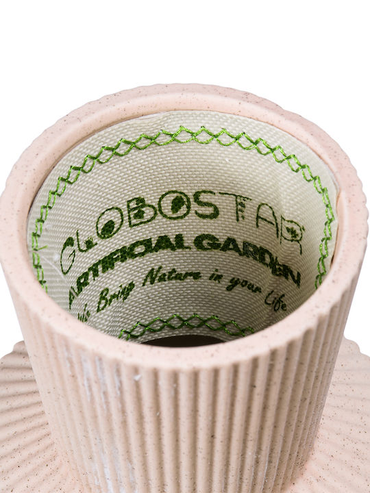 GloboStar Vază Decorativă Din ceramică Capri Bej 7.5x7.5x20cm 1buc