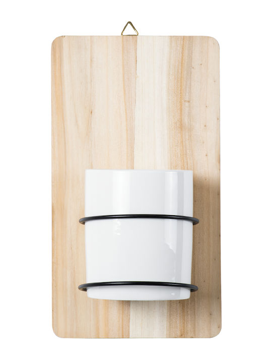 GloboStar Spetses Hanging Planter Ceramic Beige 13x13x23cm.