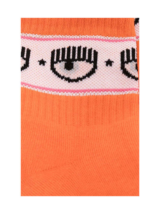 Chiara Ferragni Women's Patterned Socks Orange