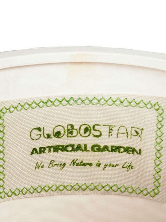 GloboStar Parga Planter Ceramic Beige with Stand 23x23x20.5cm.
