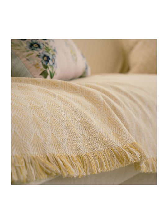 Gofis Home Fianna 328 Sofa Throw Knitted 180x250cm 04 Pollen Yellow
