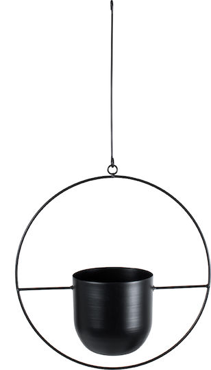 GloboStar Tilos Висящи Саксия Металик Черен 35x35x15εκ.