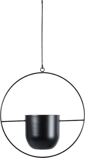 GloboStar Tilos Висящи Саксия Металик Черен 35x35x15εκ.