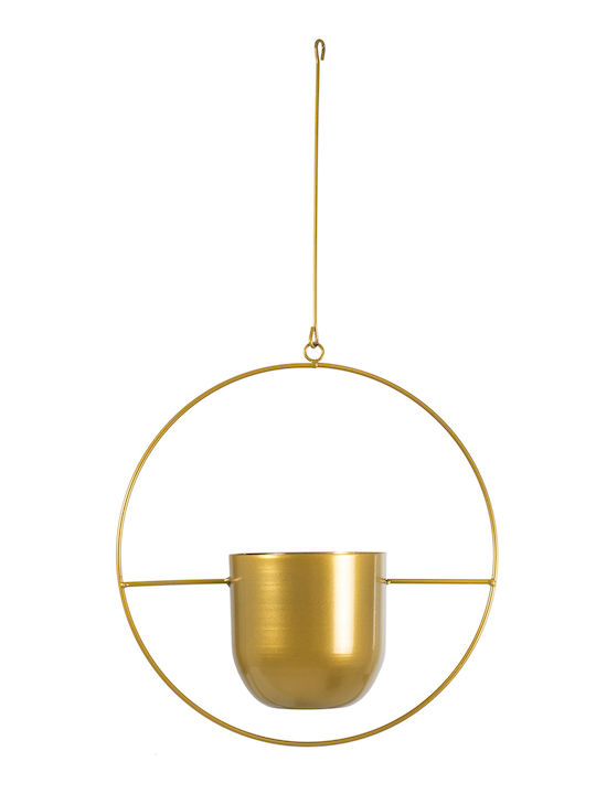 GloboStar Tilos Висящи Саксия Металик Златист 35x35x15εκ.