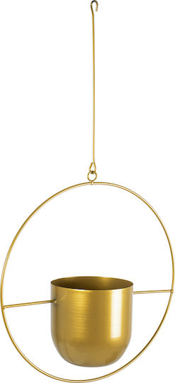 GloboStar Tilos Suspendat Ghiveci Metalic Auriu 35x35x15εκ.