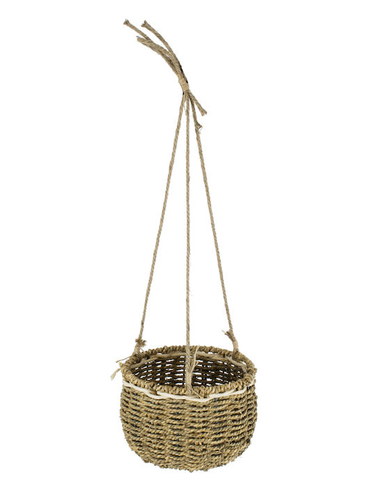 GloboStar Poros Hängend Übertopf Korbweide Beige 20x20x50εκ.