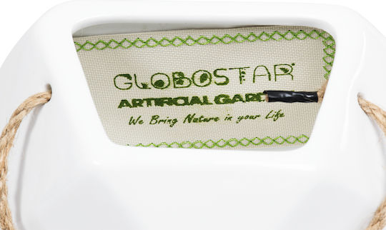 GloboStar Heraklio Κρεμαστό Κασπώ Κεραμικό Λευκό 13.5x13.5x37εκ.