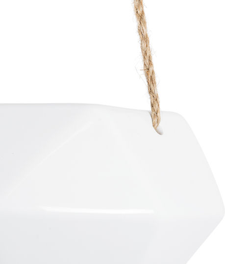 GloboStar Heraklio Κρεμαστό Κασπώ Κεραμικό Λευκό 13.5x13.5x37εκ.