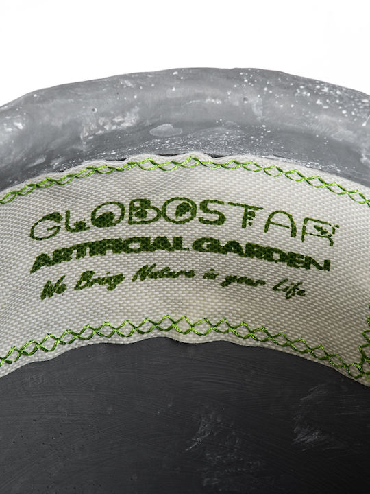 GloboStar Alonissos Übertopf Beton Gray mit Gestell 18.5x18.5x14.5εκ.